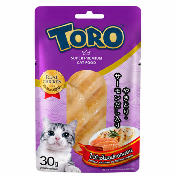 Toro Grilled Chicken Fillet In Salmon Soup Cat Treats 30g